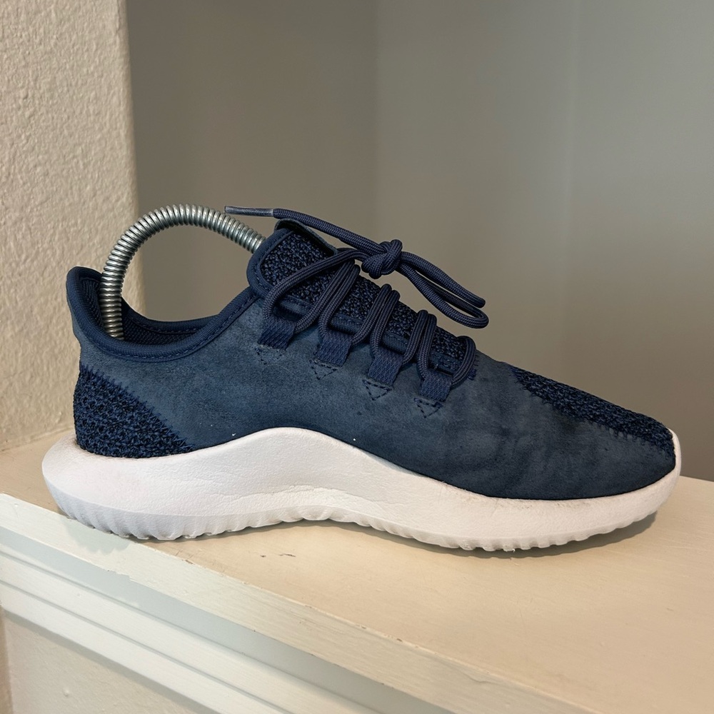 Adidas Tubular Shadow Sneakers Womens Size 6 Blue Suede Knit Fabric - Picture 5 of 9